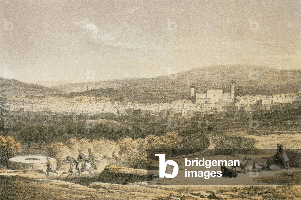 View of Bethlehem. Etching by Bernatz et alii - Steinkopk J.F. Editore