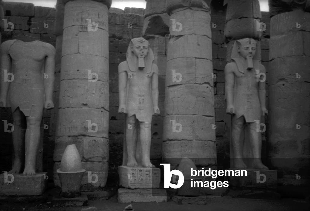 Columns and sculptures in the Valley of the Kings, Thebes (ancient Luxor)