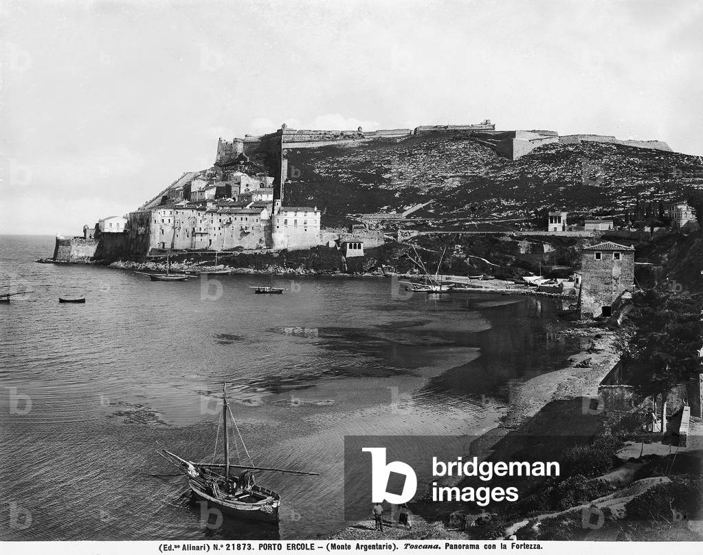 Porto Ercole (Monte Argentario). Panorama with the Spanish Fortress
