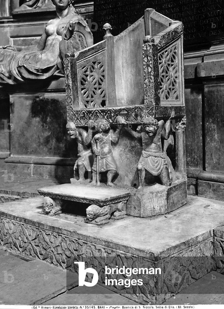 The Chair of Bishop Elia inside the Basilica of S. Nicola in Bari