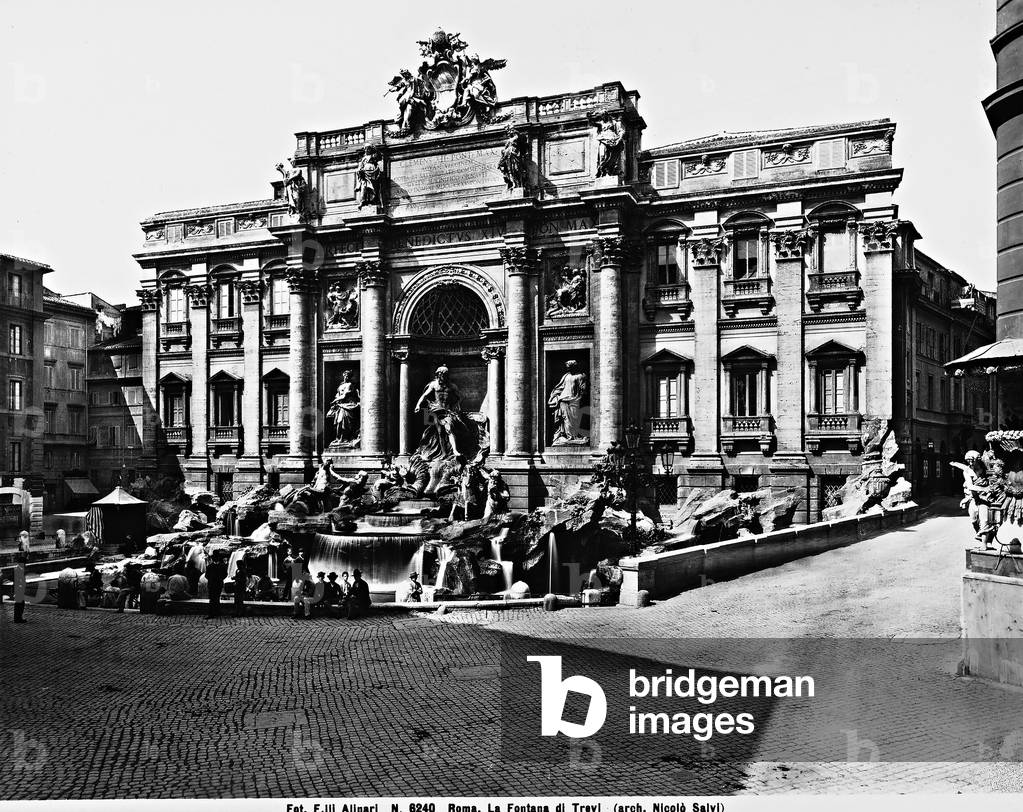 The Trevi Fountain, in Rome.Work by Nicola Salvi and Giuseppe Pannini