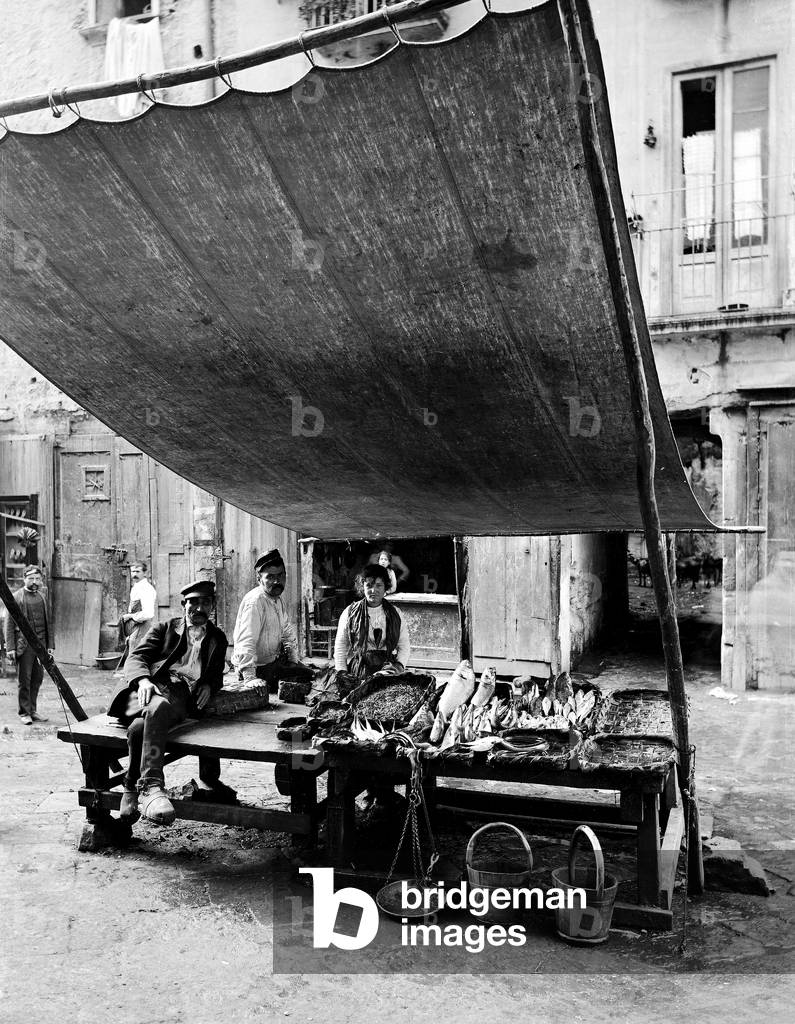 Fish vendor's stall in Naples