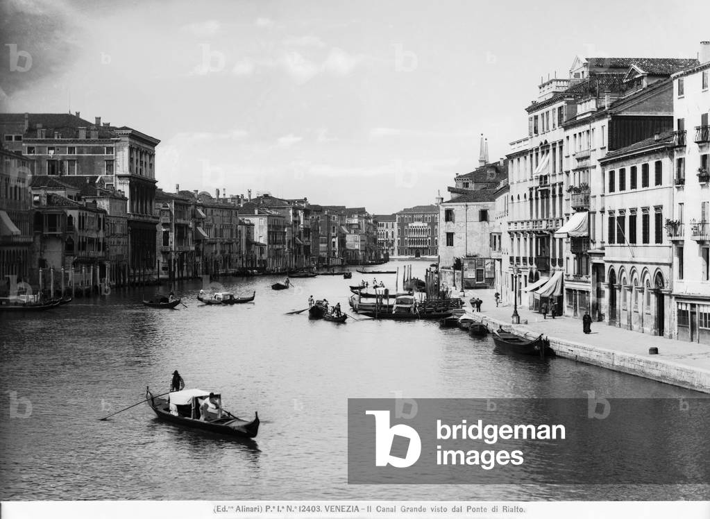 View of the Grand Canal in Venice from the Rialto Bridge