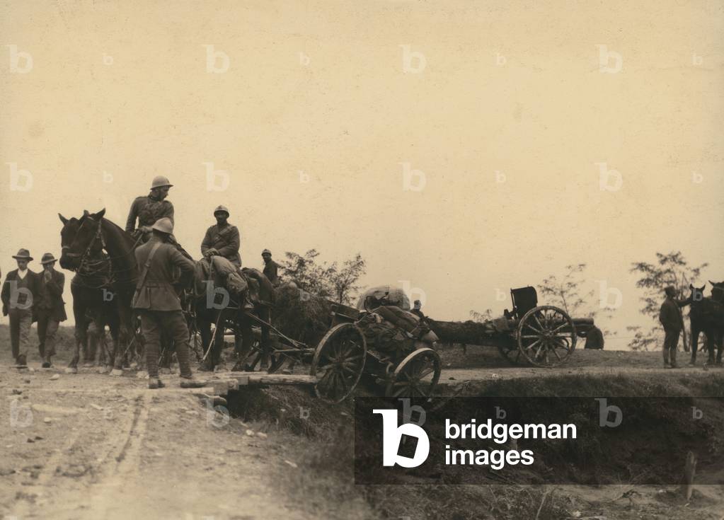 First World War: the battle of the Piave (b/w photo)