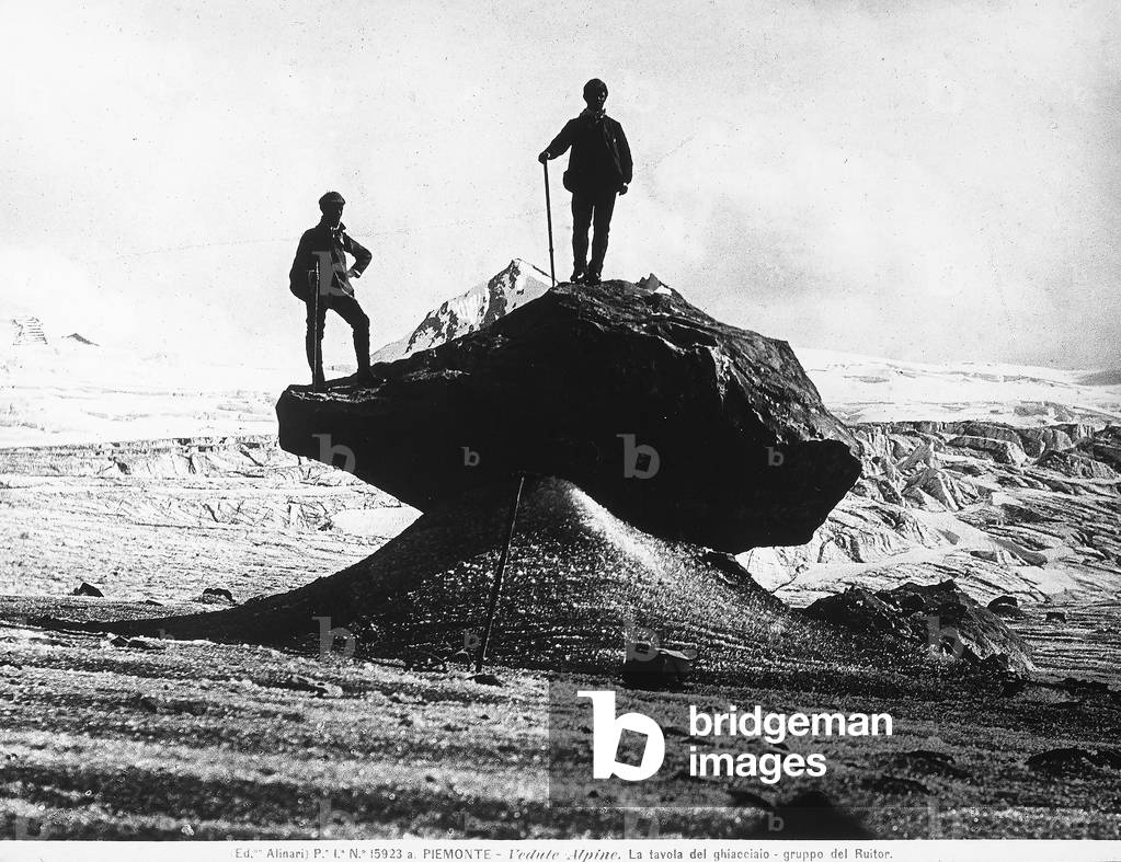 Two mountain climbers taken from the glacier of Ruitor, Piemonte