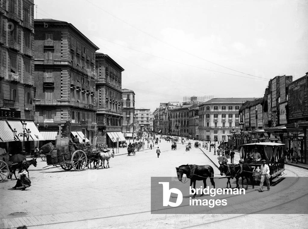 View of the Via San Carlo and Via Medina in Naples