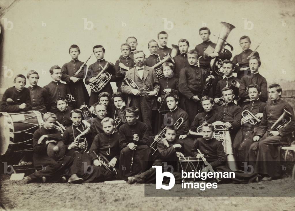 Musical band of the seminary of Einsiedeln, 1878 (print on double-weight paper)