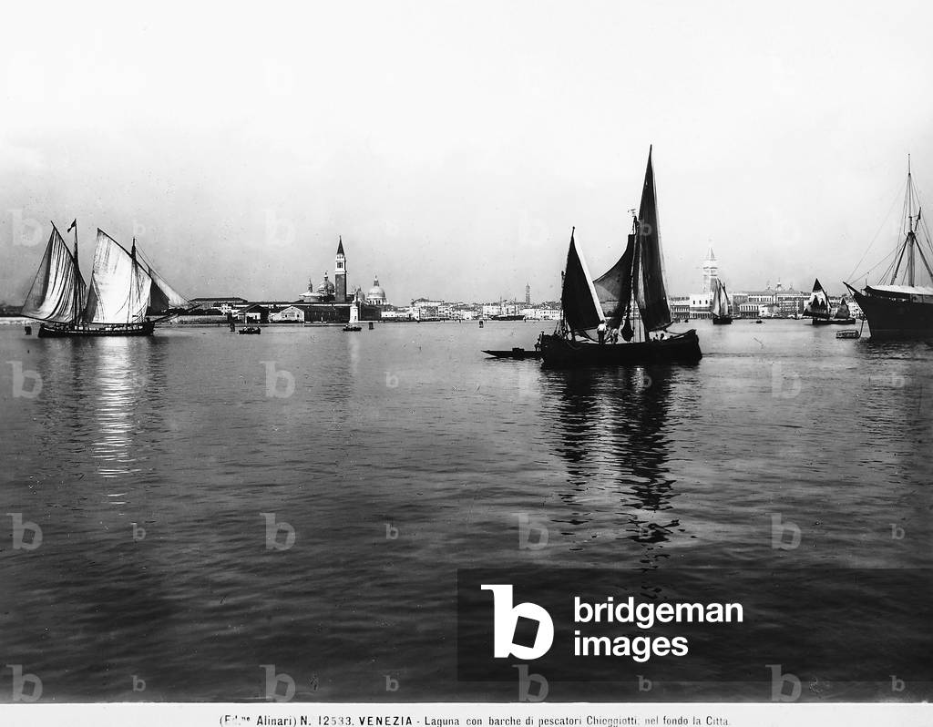 The Venice lagoon with fishing boats
