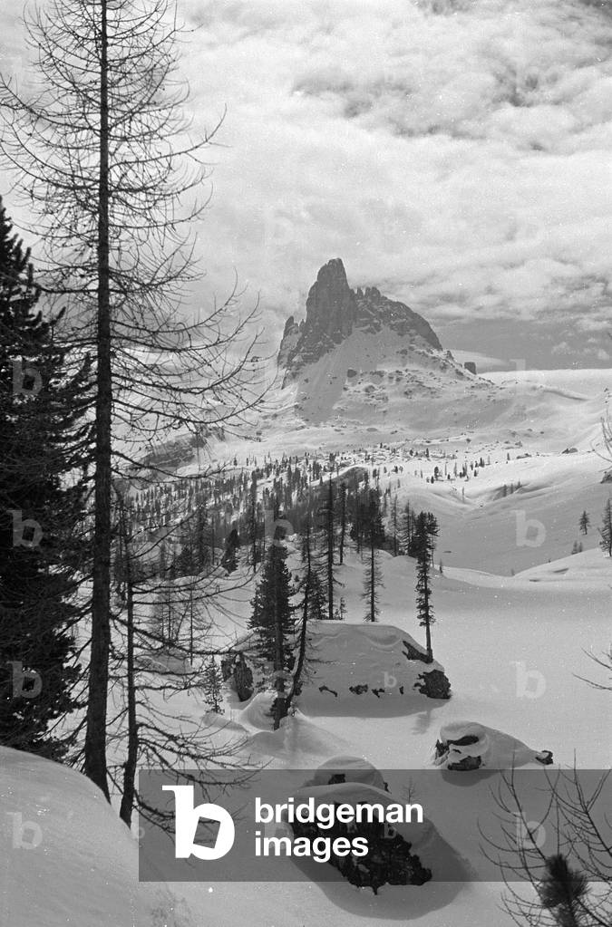 Snowy mountain landscape, Cortina d'Ampezzo