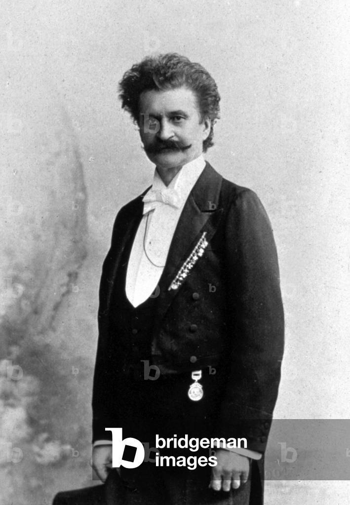 Three-quarter-length portrait of the Austrian composer Johann Strauss the Younger