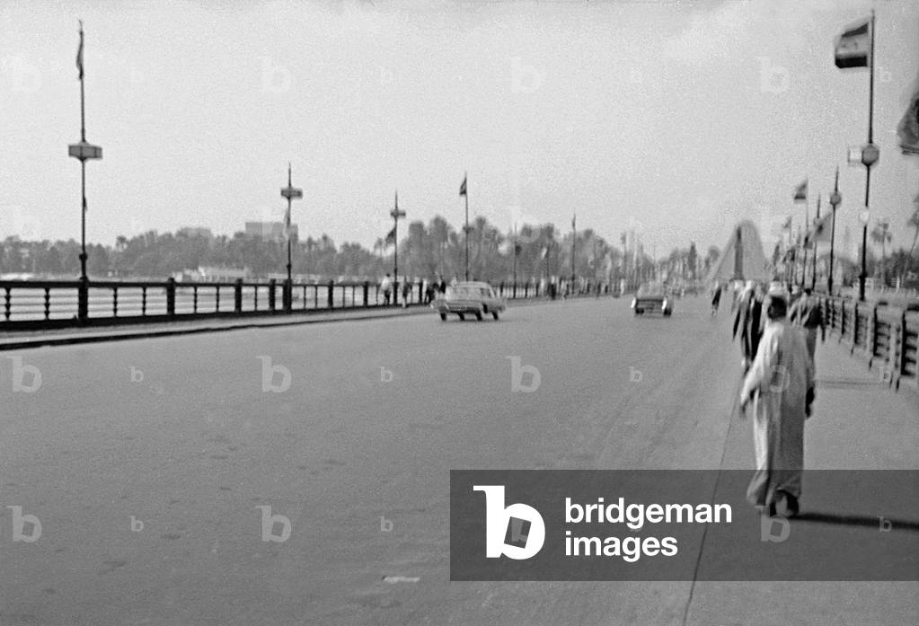 View of a bridge over the Nile, Cairo