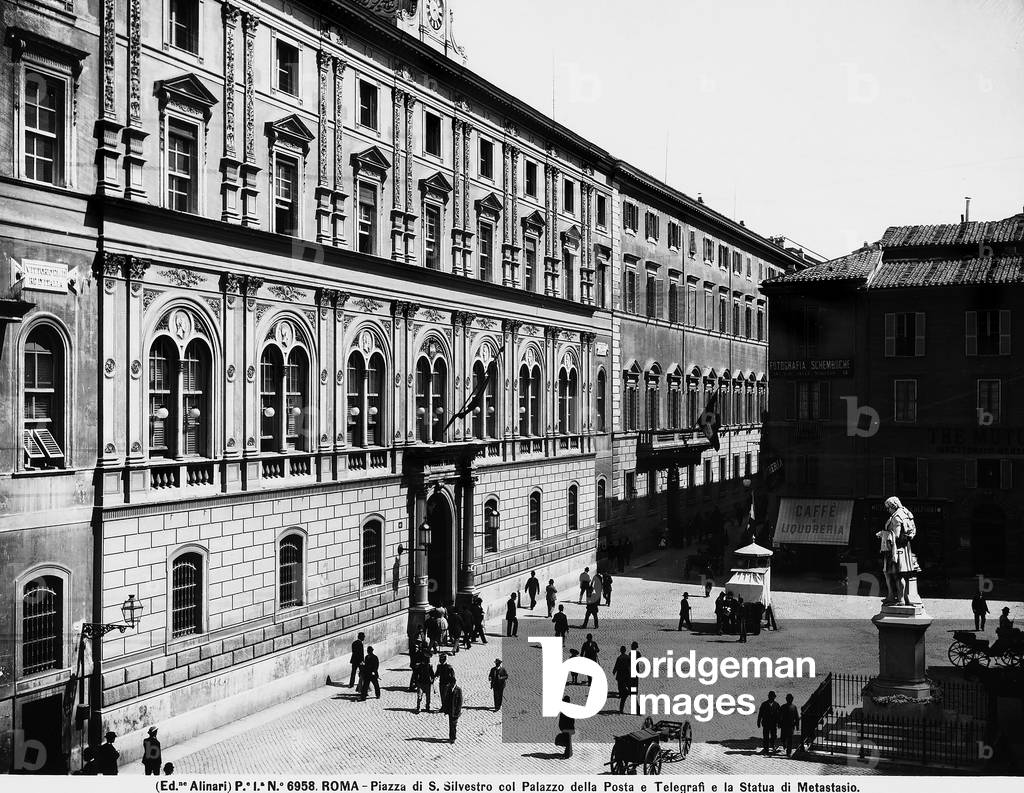 Piazza San Silvestro in Rome with Palazzo delle Poste in neo-Renaissance style