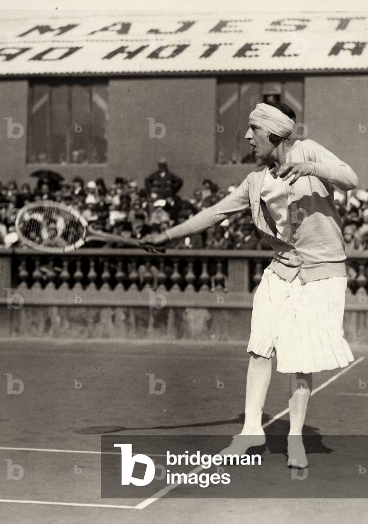 Suzanne Lenglen during a match, 1926 (photo)