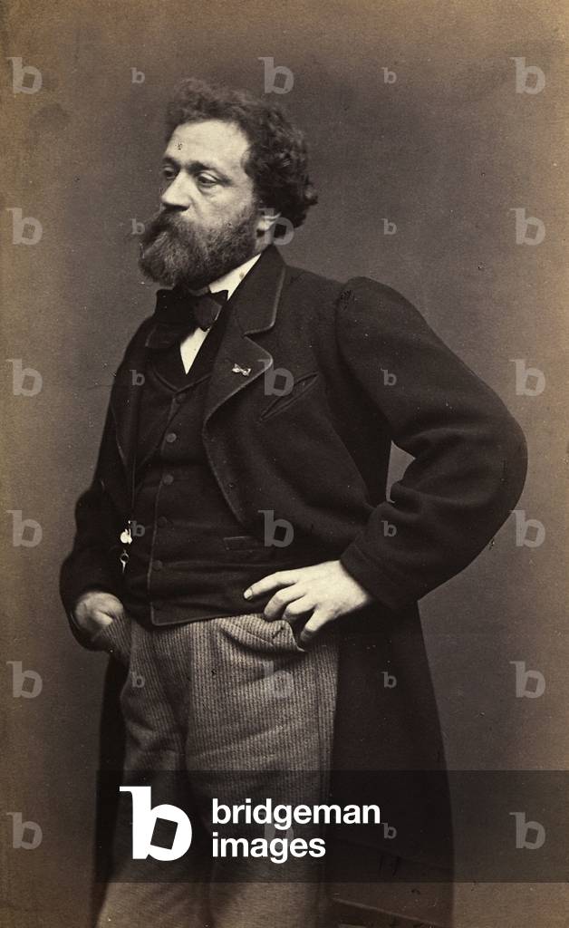 Portrait of the French painter Jean Louis Hamon (b/w photo)