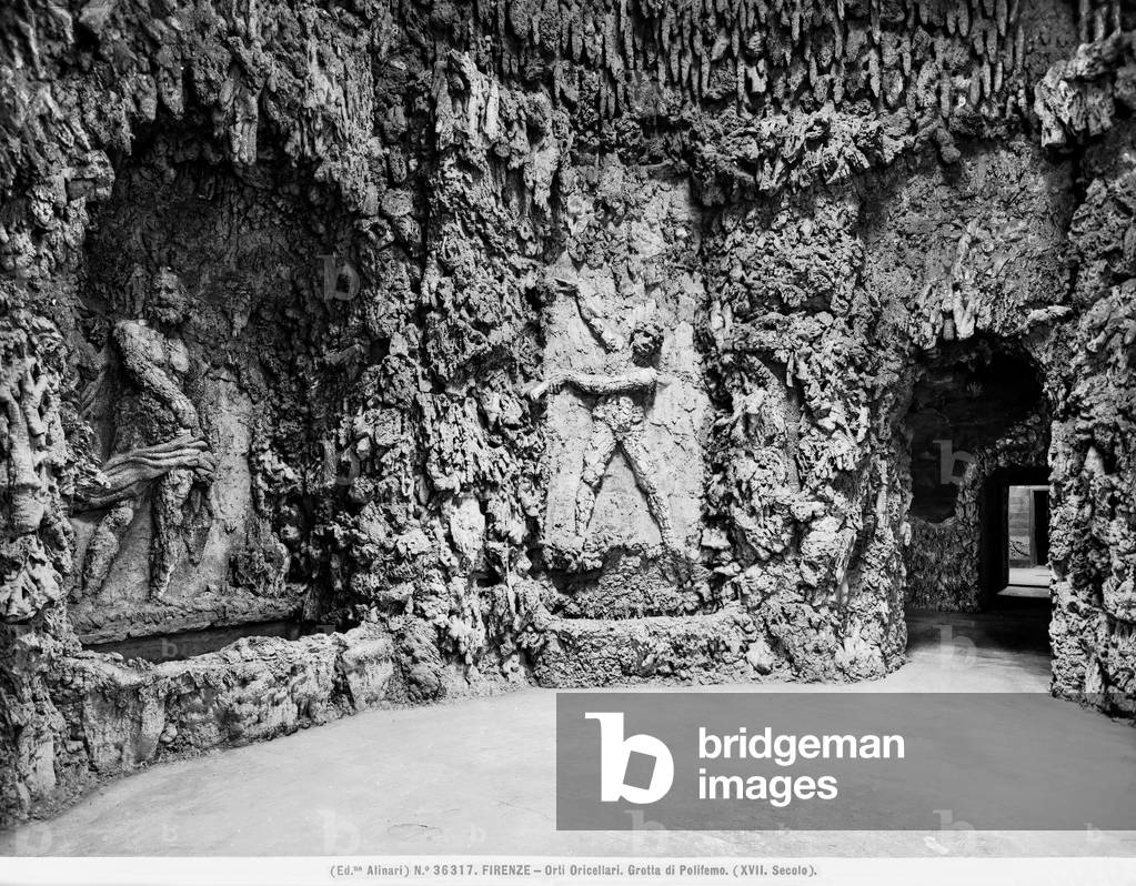 Partial view of the Grotto of Polyphemus in the Oricellari Gardens, Florence.