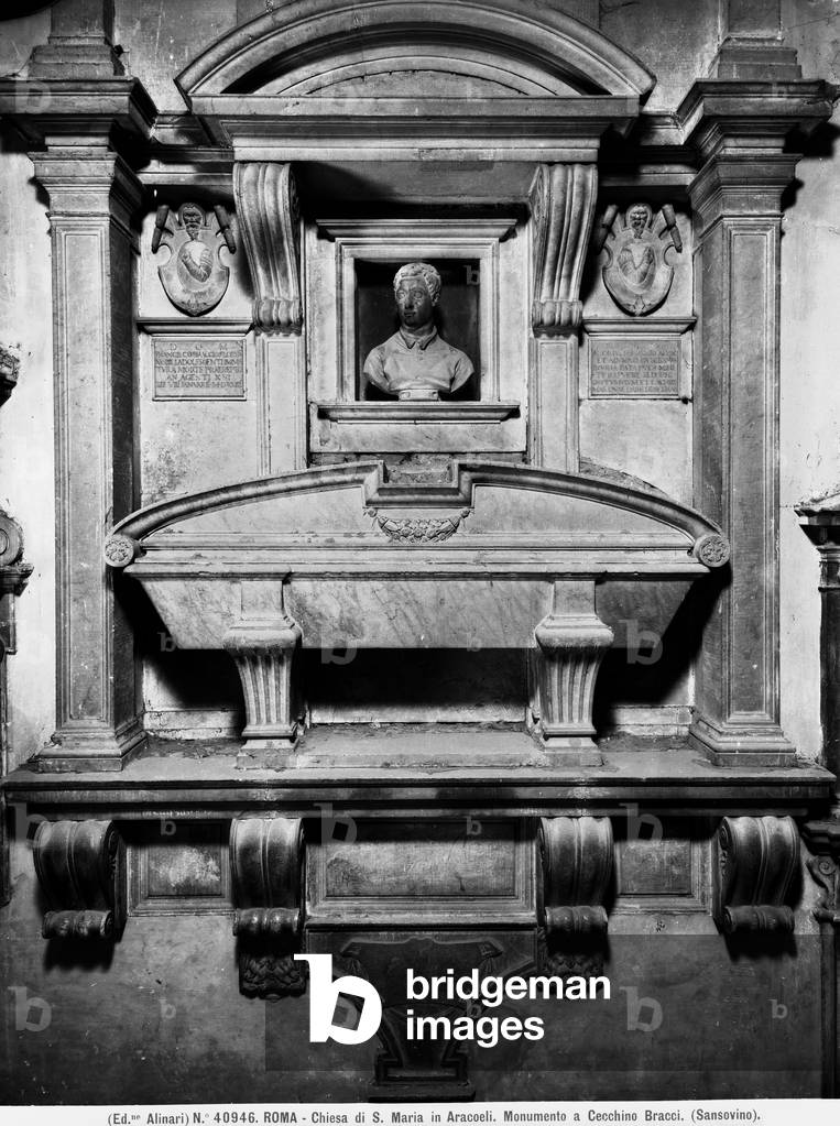 Tomb of Cecchino Bracci, marble, designed by Michelangelo Buonarroti (1475-1564), Church of Santa Maria in Aracoeli, Rome