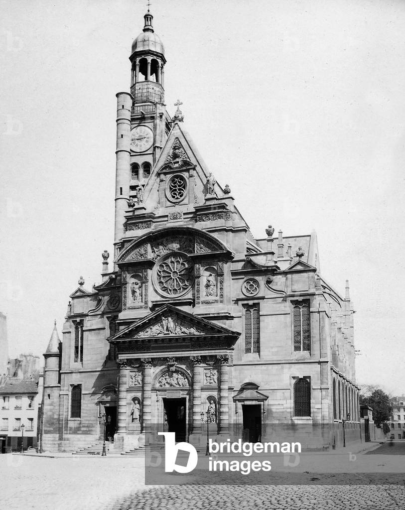 The facade of the Church of Saint-Etienne-du-Mont, in Paris