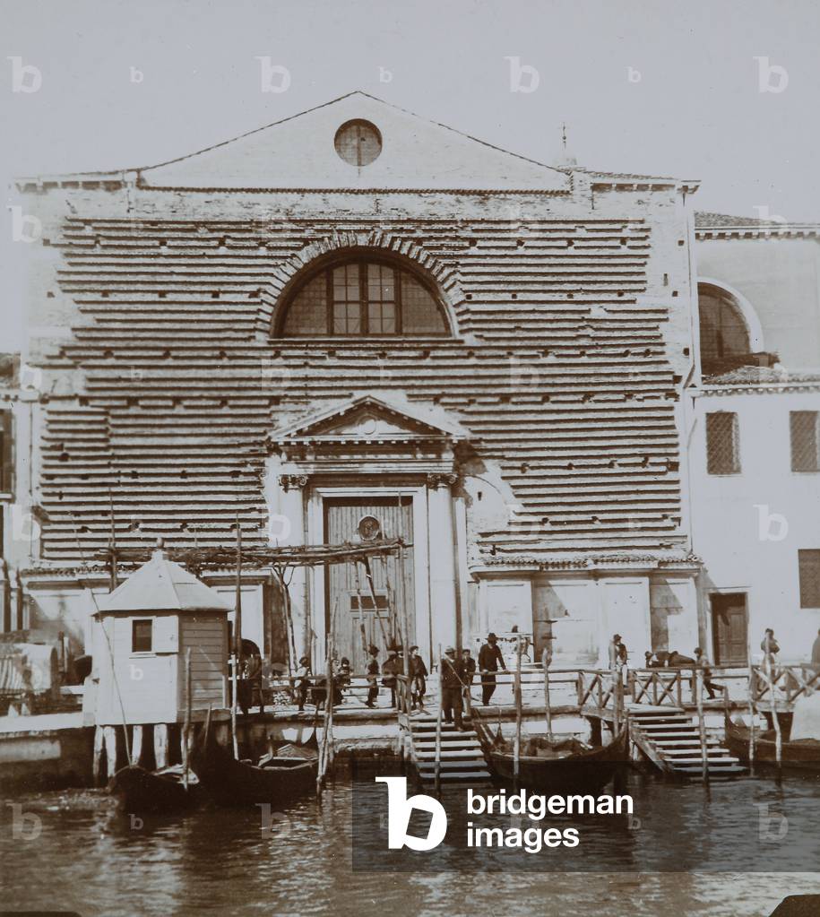 Facade of an unfinished church in Venice