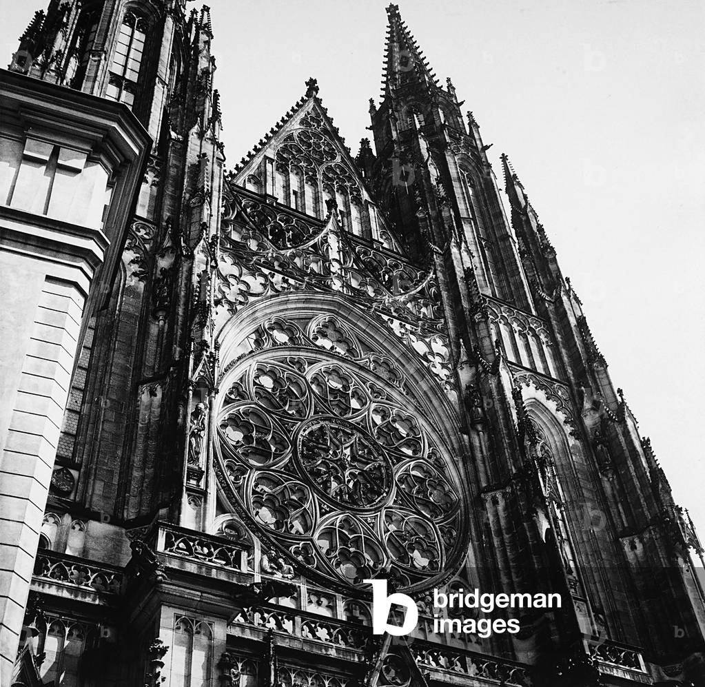 Façade of the Cathedral of St. Vitus in Prague