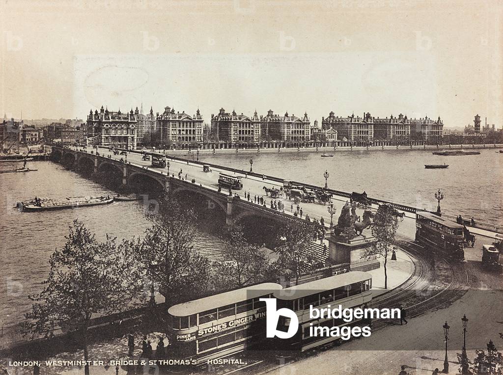 Busy view of a bridge in central London
