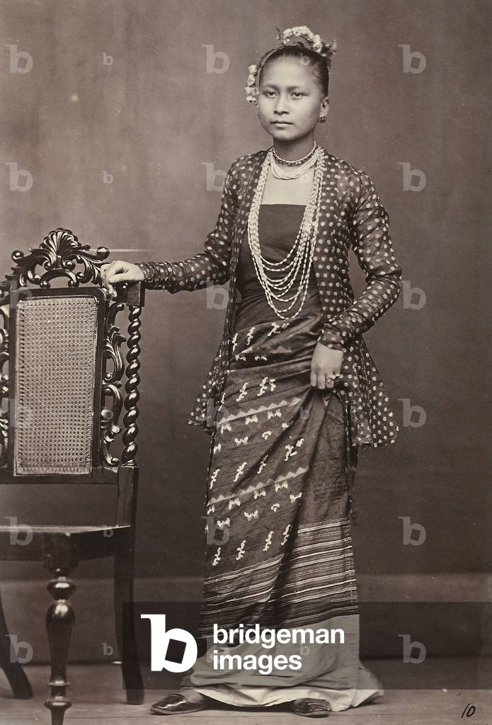 A souvenir of Odoardo Beccari's journeys: portrait of a Burmese woman in Rangoon