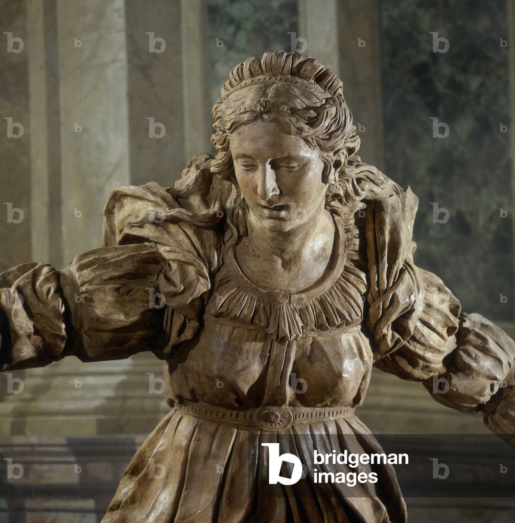 Mary Magdalene, detail of Lamentation of Christ, in the Chapel of the Blessed Aldrovandi (terracotta)