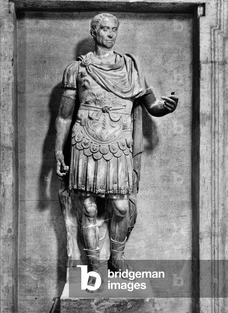 Julius Caesar (100-44 BC) (marble) (b/w photo)