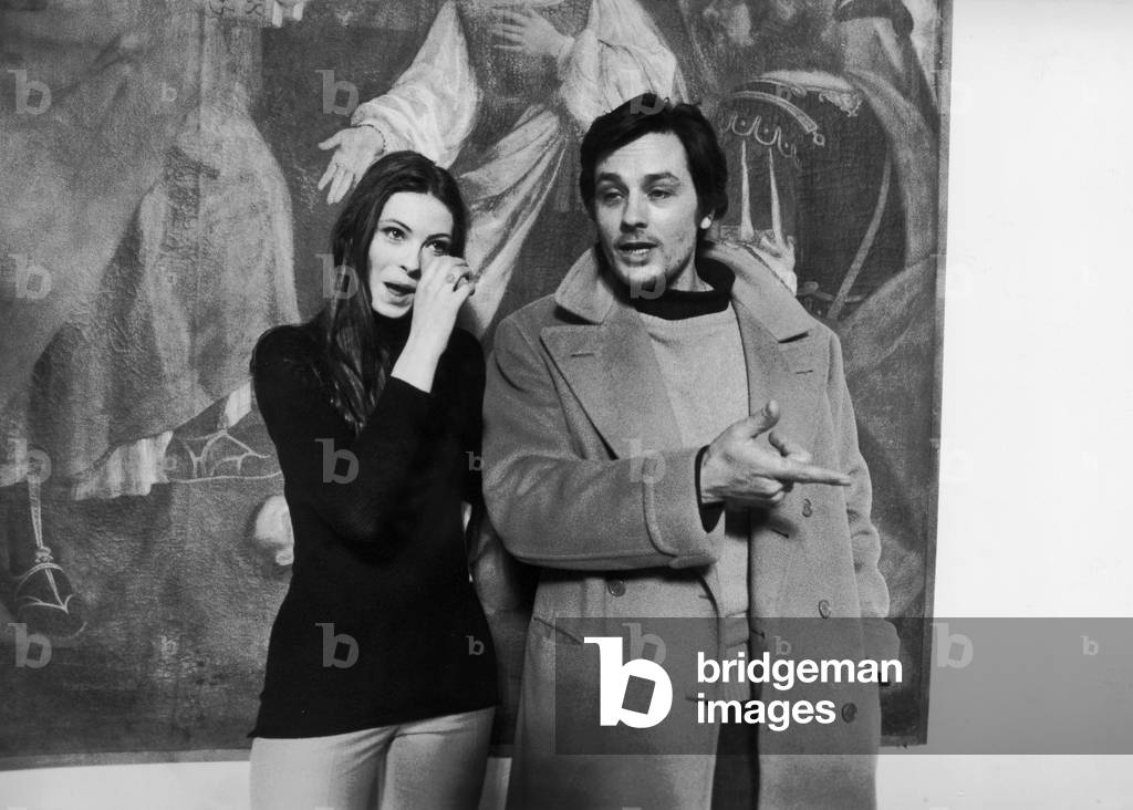 French actor Alain Delon and Sonia Petrova, actress and dancer, together in the 
