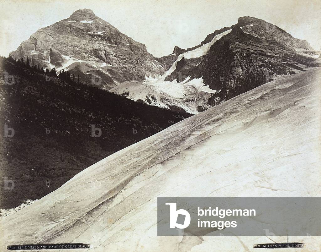 Mount Sir Donalds partially iced in Canada.