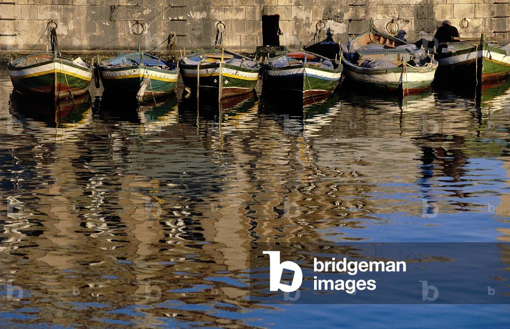 Boats moored at Ortigia Island, Siracuse