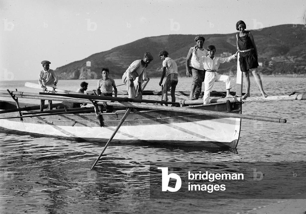 Group portrait on a boat