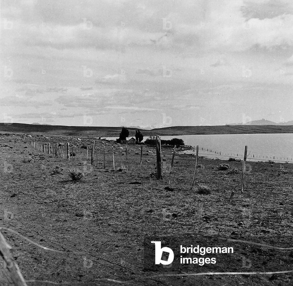 Vast planelands along the bank of Lake Argentino in the Andean Patagonia region
