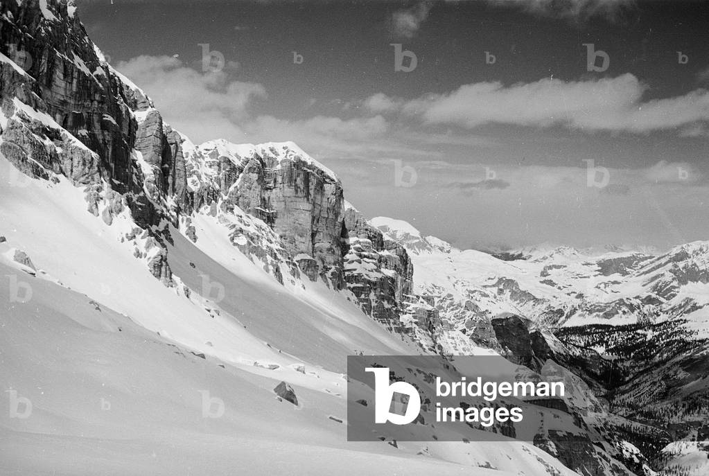 Snowy mountain landscape, Cortina d'Ampezzo