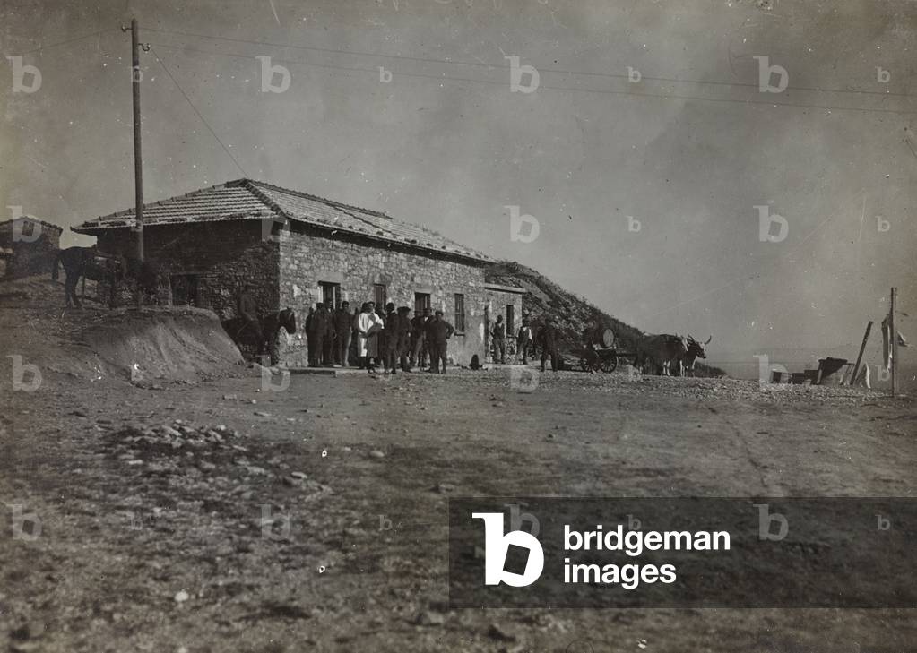 First World War: field hospital in Trentino (b/w photo)