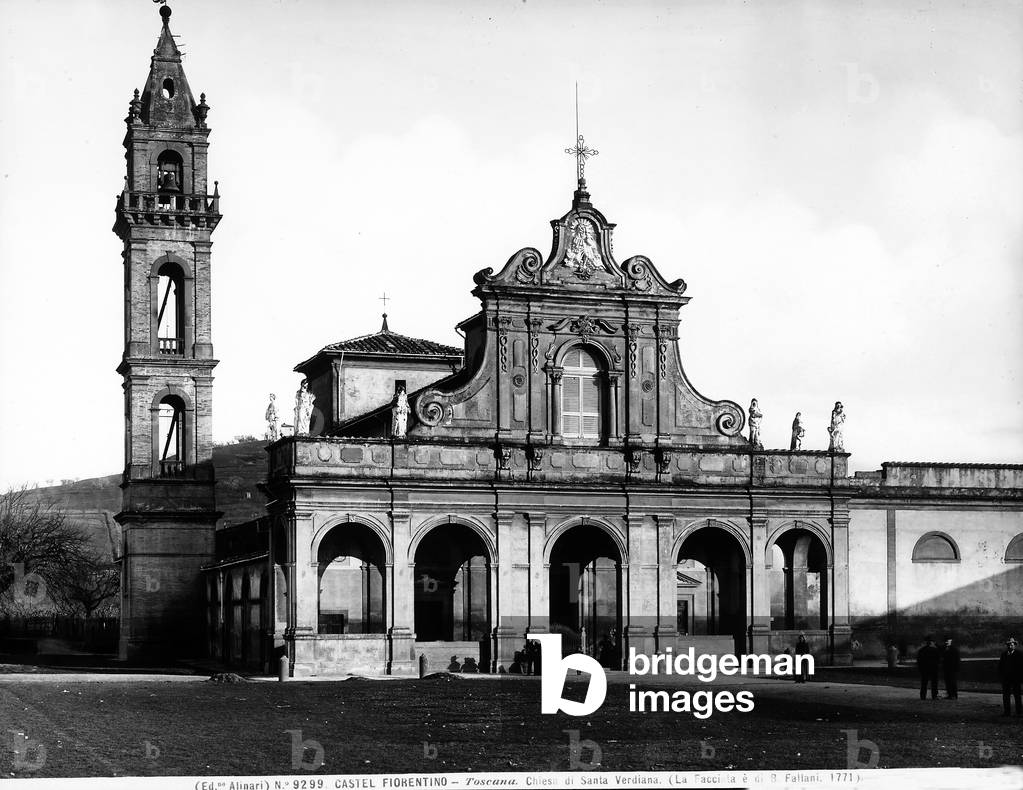 View of the façade and the bell tower in the Church of S. Verdiana at Castelfiorentino.
