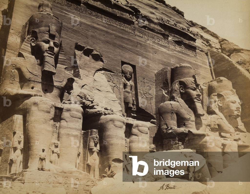 Colossus of Ramses II on the right side of the Great Temple of Abu Simbel, Lower Nubia, Egypt