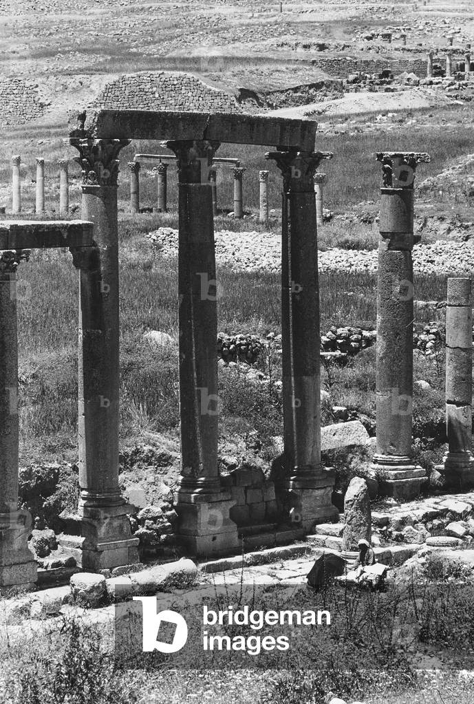 Columns of a temple, archaeological site of Jerash (ancient Gerasa), Jordan