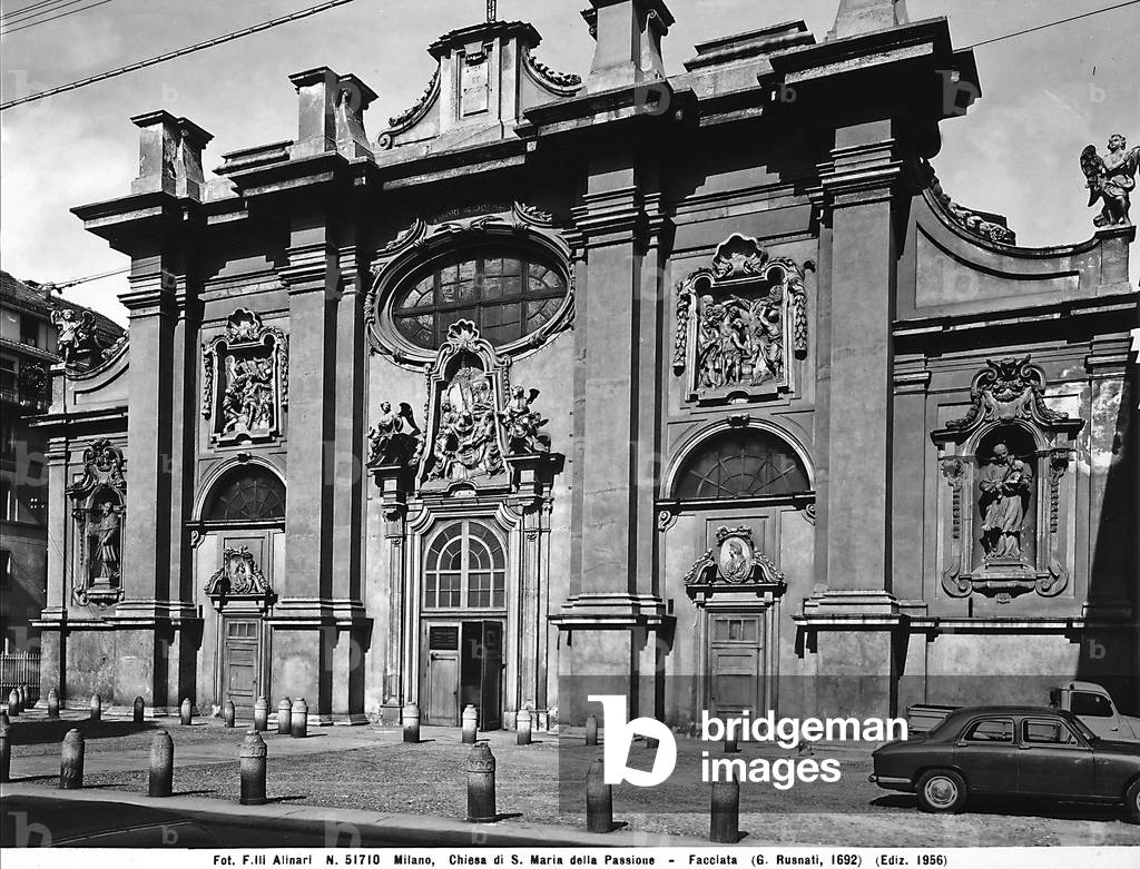 Façade of the Church of Santa Maria della Passione, Milan. Architectural work built on a project by Giuseppe Rusnati.
