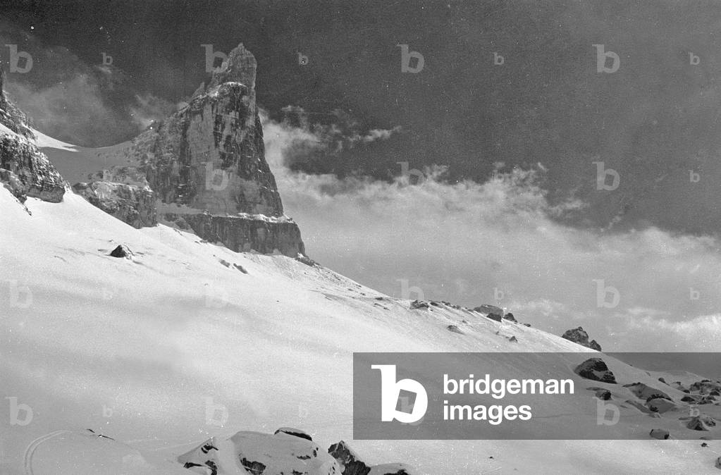 Snowy mountain landscape, Cortina d'Ampezzo