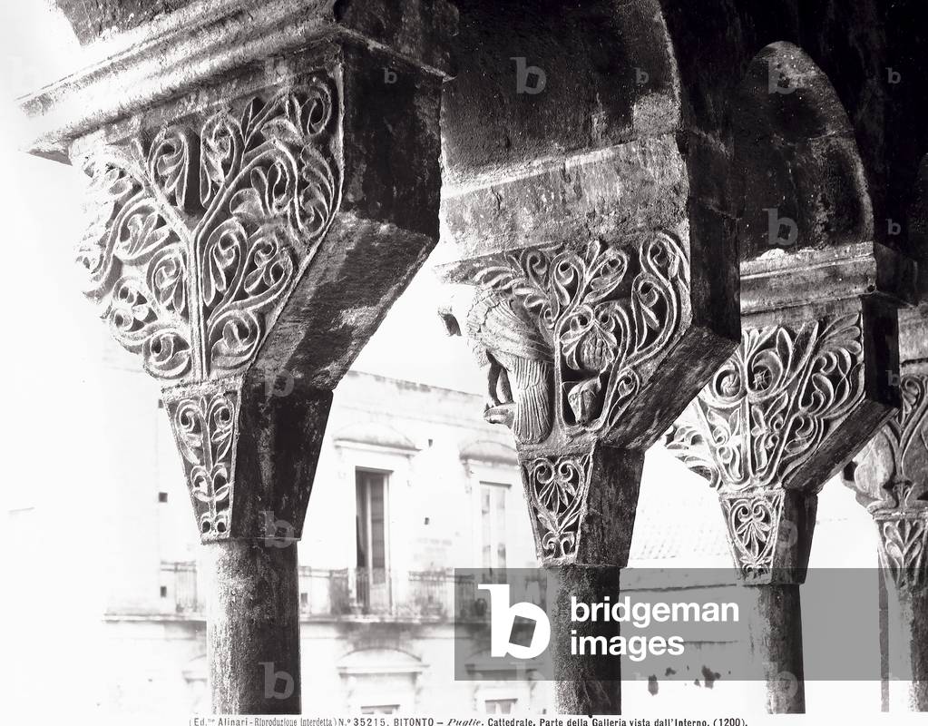 The capitals of the courtyard portico of the Cathedral of San Valentino, in Bitonto, Apulia