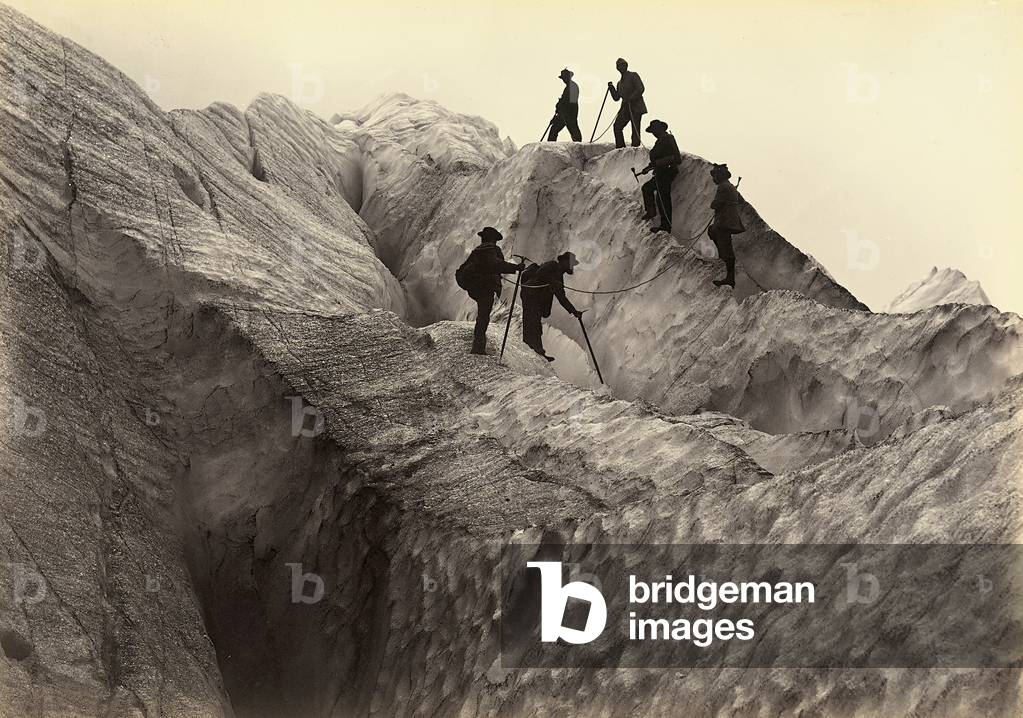 Mountain climbers in the Swiss mountains