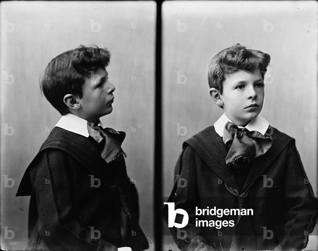 Portrait of a little boy, stereoscopic photograph