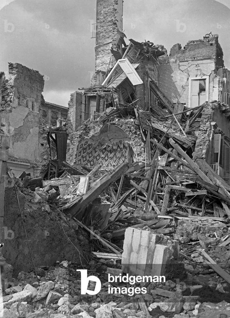 Rubble of houses collapsed in the earthquake of Messina in 1908