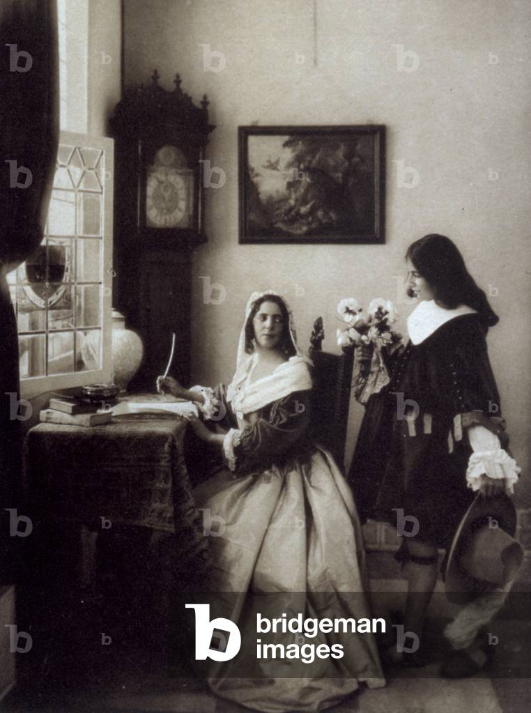 Domestic scene with people in seventeenth century costumes