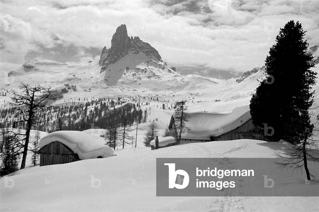 Snowy mountain landscape, Cortina d'Ampezzo