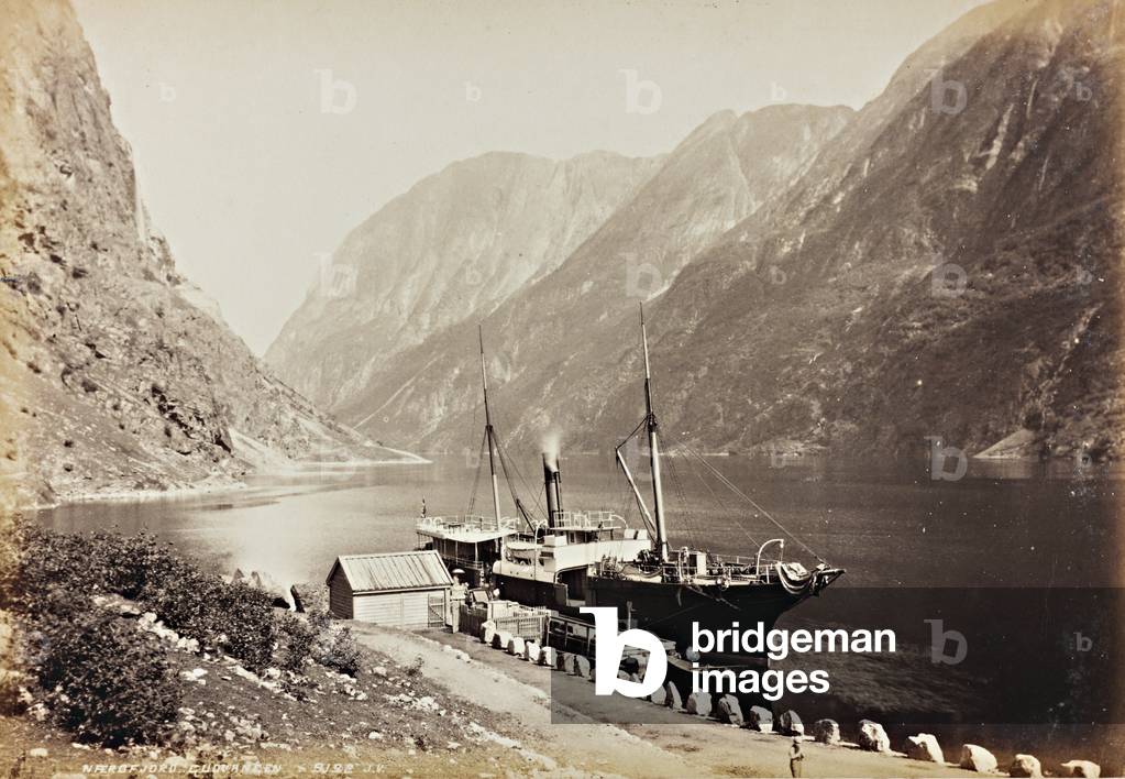 Boat on the Nærøyfjord, Norway