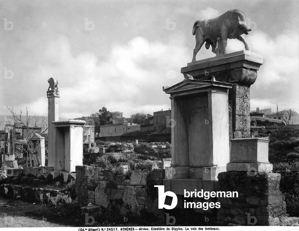 Main avenue in the Dipylon Cemetery near the Acropolis of Athens