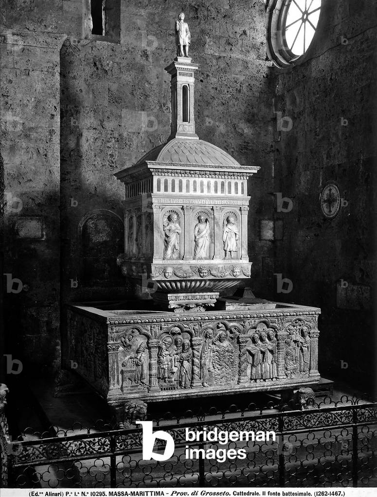 Baptismal font of the Cathedral of S. Lorenzo in the province of Grosseto.