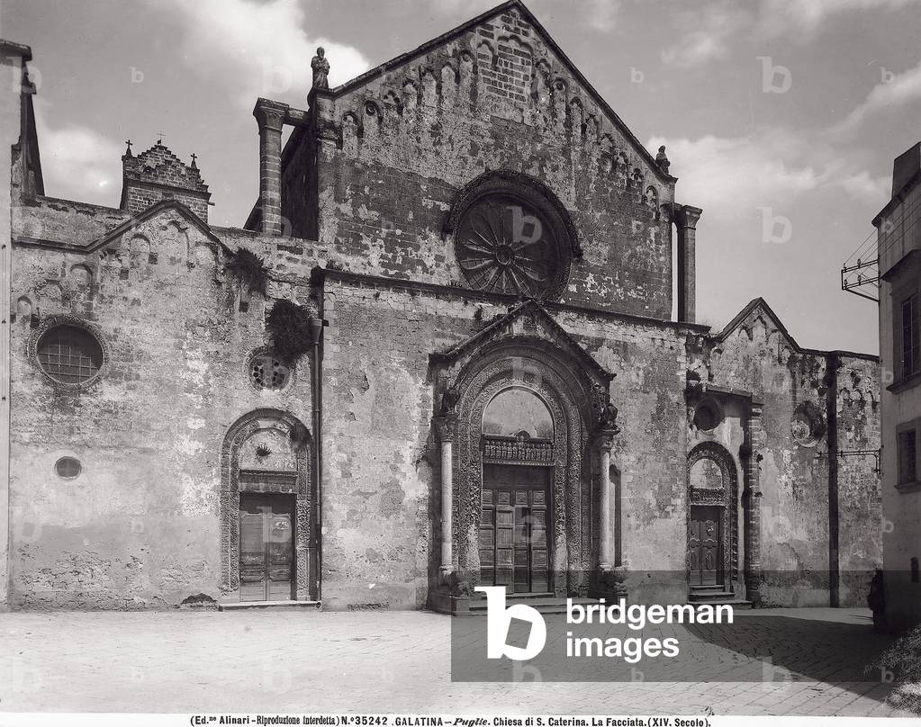 The façade of the Church of Santa Caterina d'Alessandria, in Galatina, Apulia