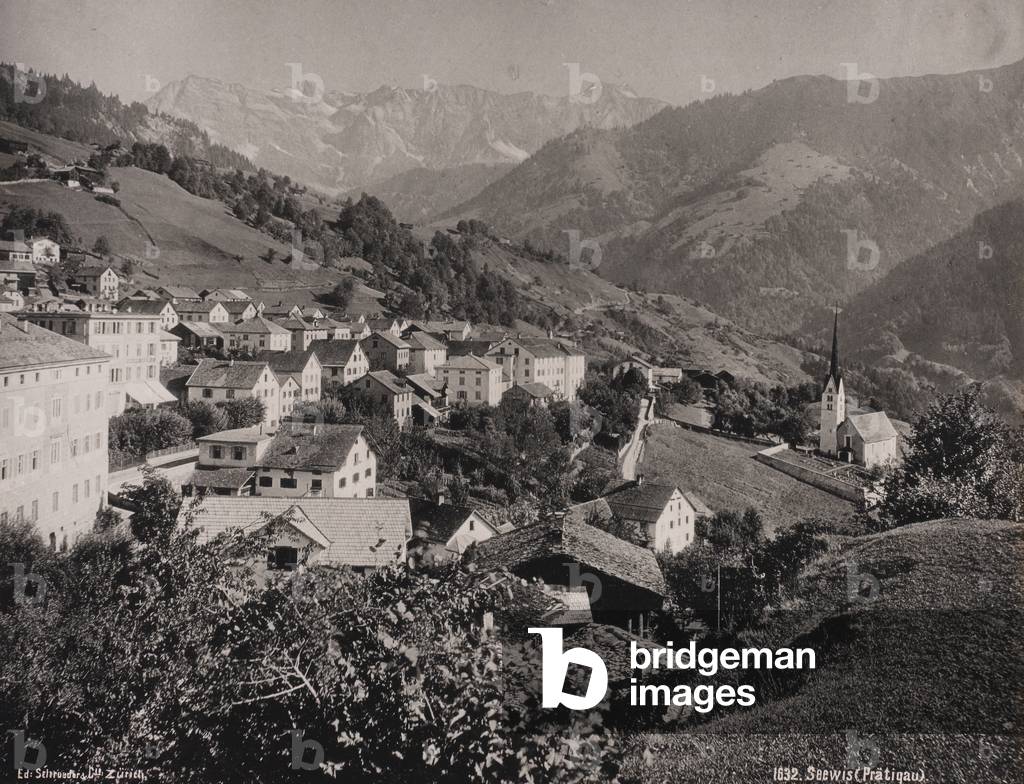 View of Seewis im Prättigau, in Switzerland